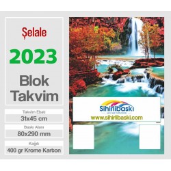  Blok Takvim - Şelale Baskılı - Çift Renk Baskı - Tenekeli