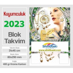  Blok Takvim - Kuyumculuk Baskılı - Çift Renk Baskı - Tenekeli