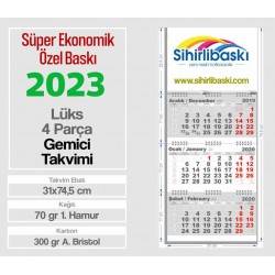 Süper Ekonomik Özel Baskı 4 Parça Gemici Takvimi 31x74.5 cm